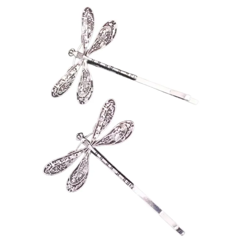New ZARA Silver Dragonfly Hair Clips